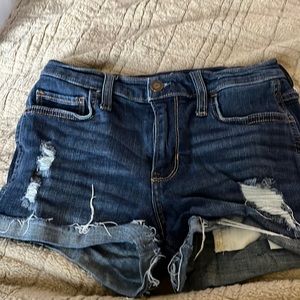 Hollister blue ripped jean shorts size 1